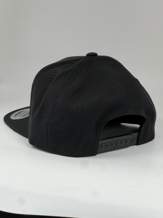 Flat bill 6 panel snap back cap